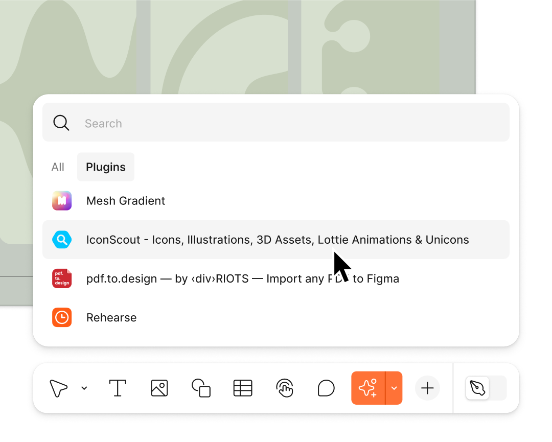 selector modal for plugins